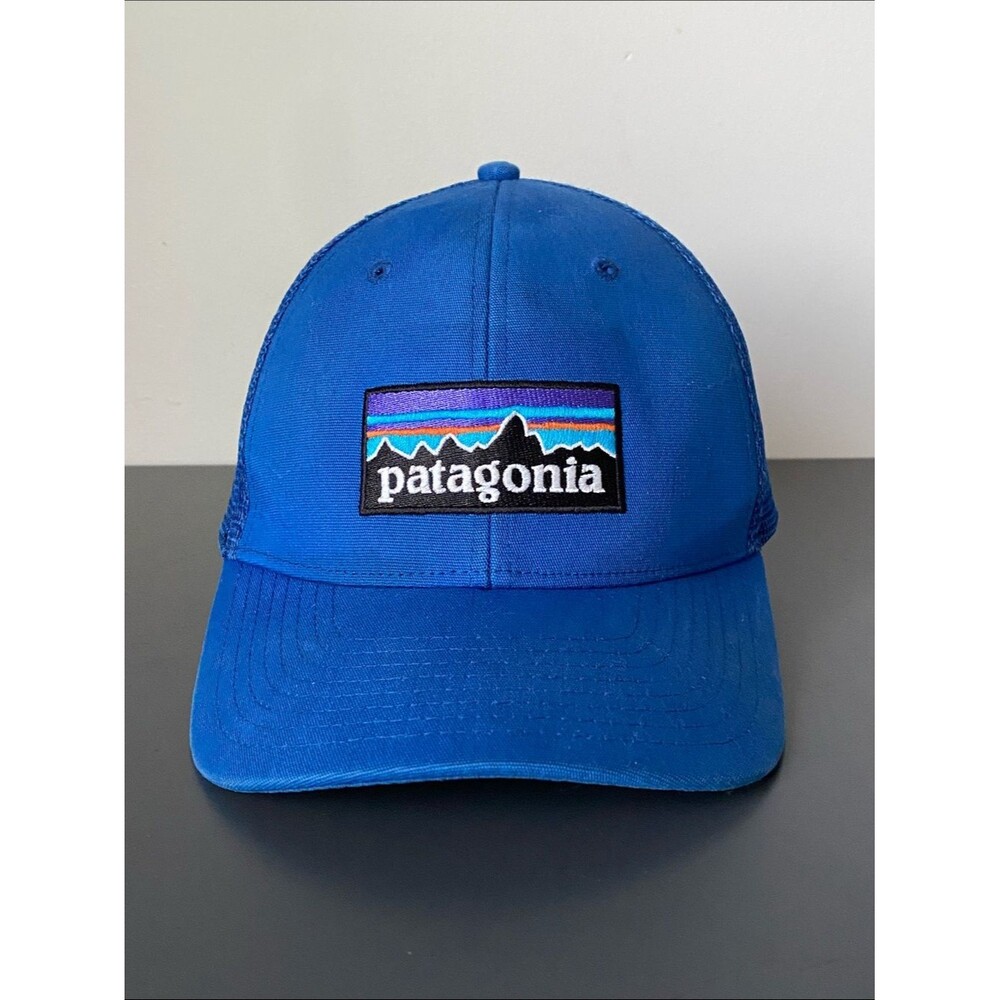 Patagonia P-6 Logo LoPro Trucker Hat Blue OS Mesh Patch Outdoor Hiking Gorpcore